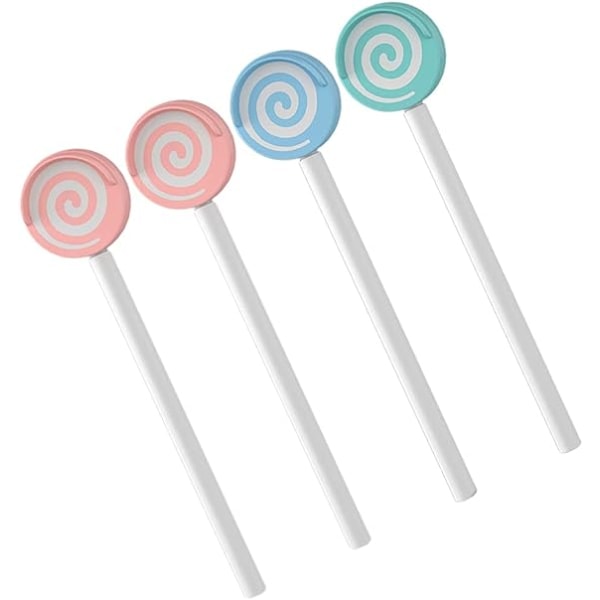 4 stk. Tungerenser slikkepindform Tungeskraber Oral rengøringsværktøj til småbørn (himmelblå og lysegrøn for hver 1 stk. Lyserød til 2 stk.)