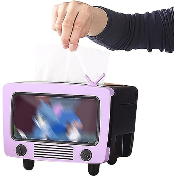 TV Tissue Box Multifunksjonell Kreativ Tissue Box Holder med Mobiltelefon Spor Dekorasjon Vevsholder Hjem Stue Søt stilKleenex Box Holder