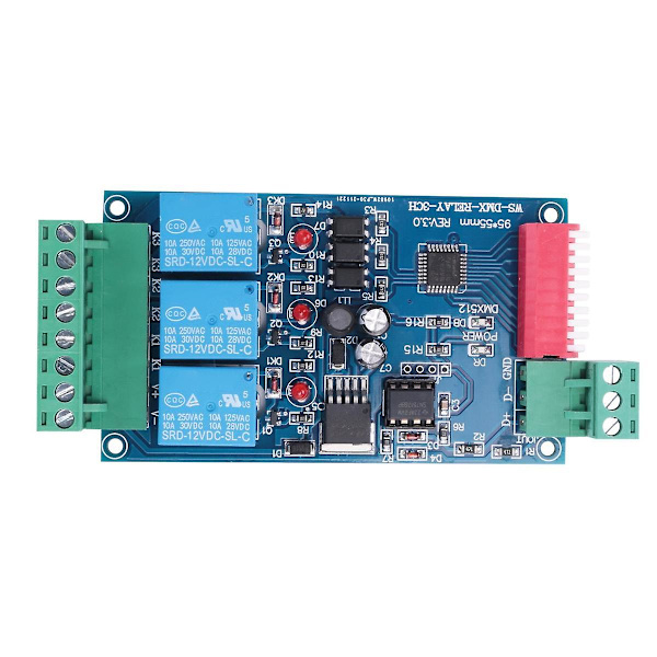 3-kanals 5A DMX512-styrd reläomkopplarkit DIY-omvandlare DMX-dimmerrelä