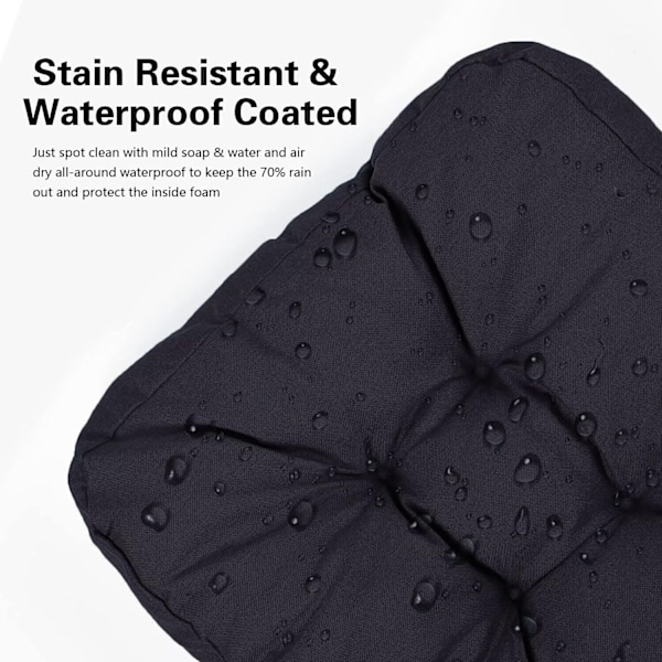Utesoffa Kuddar Set om 2, Patio Möbel Golvkuddar NAVY GRAY