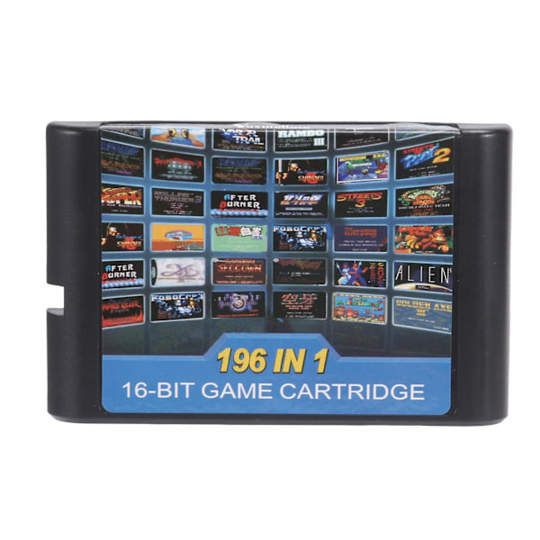196 i 1 multispill-kassett bedre enn 112 i 1 og 126 i 1 For Sega Mega Drive For PAL og NTSC
