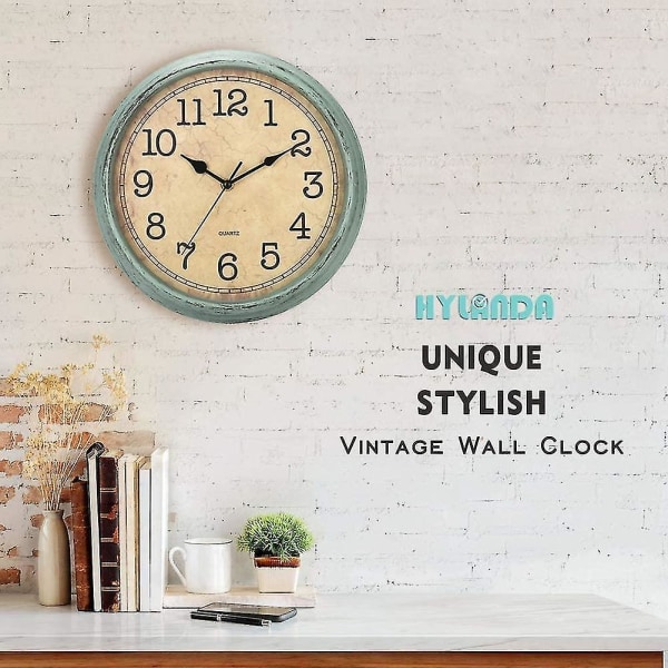 30cm Retro Vintage Kvarts Veggklokke Stille Ikke-Tikkende Fungerer Med Store Tall Og Lett Å Lese HD-Glass For Kjøkken/l