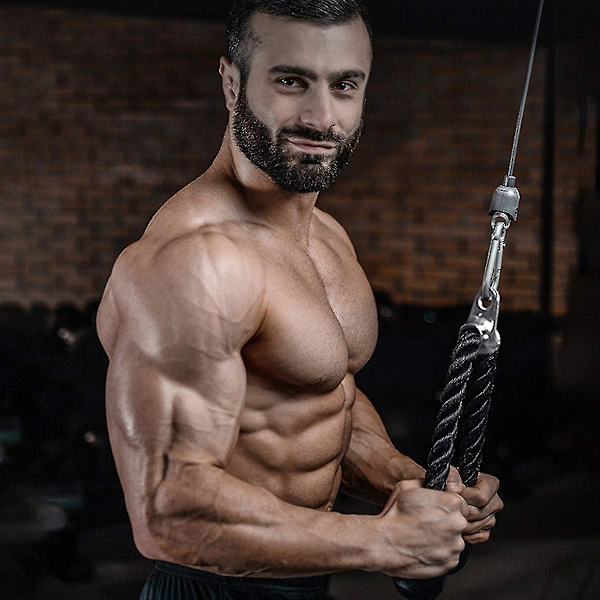 Triceps-rep för kabeldrag, lätt att greppa & halkfri kabeltillbehör för gymträning