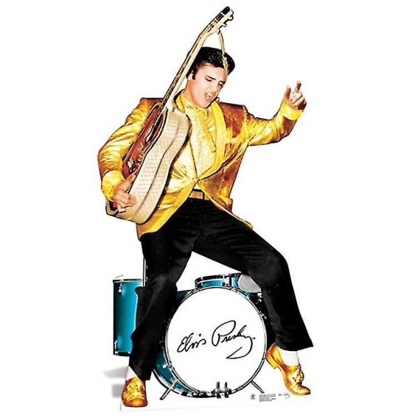 Elvis Gold Jacket ja rummut elävän kokoinen pahvileikkaus / Standee