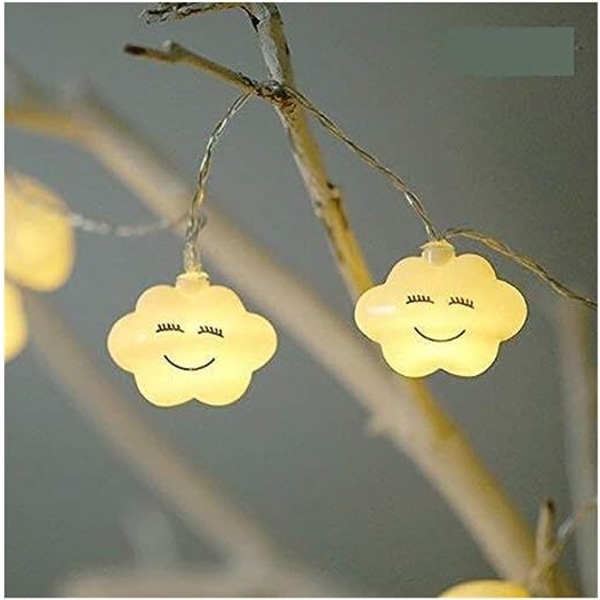 Lovely Cloud Fairy String Lights, Dekorativ String Lights LED 10, Sovrum, Bröllopsbatteridrivna julbelysning Cloud Garden Ghost Light (Färg: