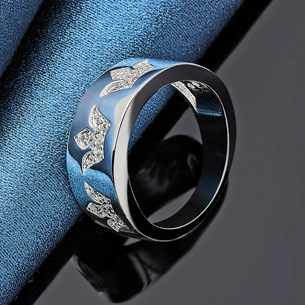925 Sterling Silver Crown Pattern Zircon Ring för kvinnor och män Bröllop Förlovning Smycken 8