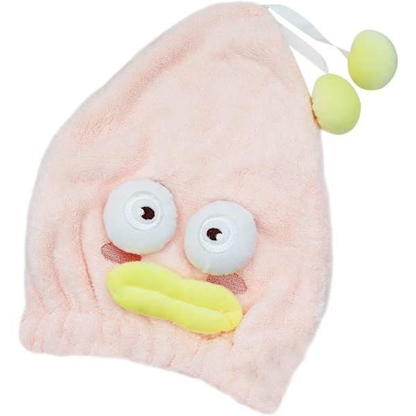Sjov stor øjne hårtørring cap hår wrap mikrofiber hår håndklæder absorberende hårtørring håndklæde badning indpakket cap til kvinder