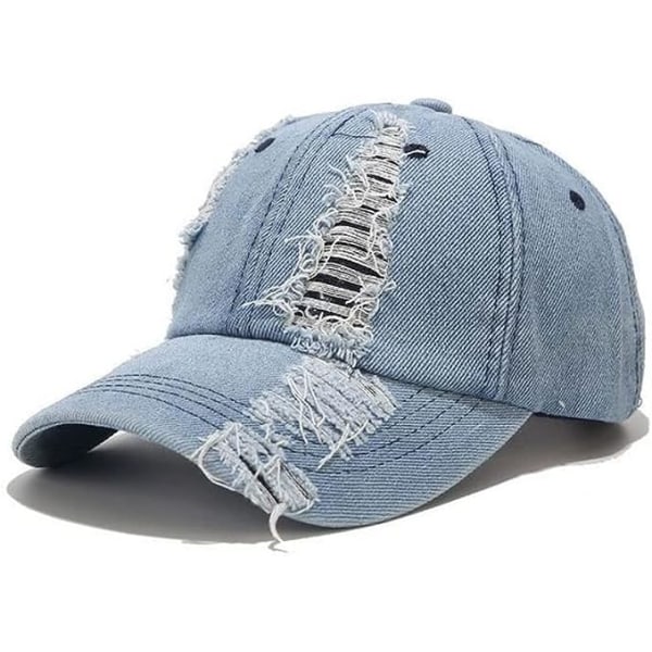 Denimkasket Sommer Udendørs Fritid Visir Hat Trend Hole Baseball Caps Hip Hop Sport Hatte (Farve: A, Størrelse: One size)