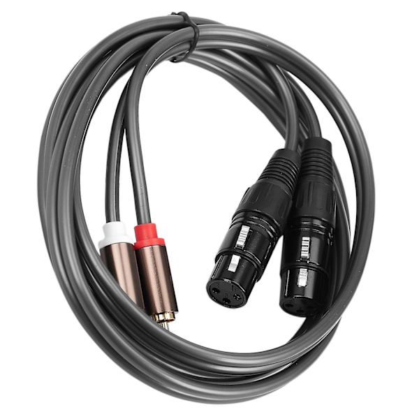 Dobbelt Hun XLR til RCA Kabel, robust 2 XLR Hun til 2 RCA Han Kabel HiFi Stereo Lydforbindelse