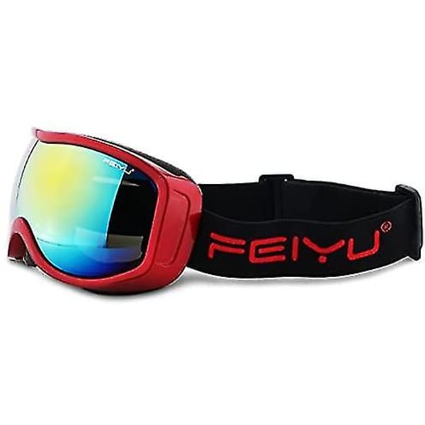 Skibriller Anti-dugg Uv-beskyttelse Snowboard Snøbriller For Menn Dame Ungdom(rød+fargerike)