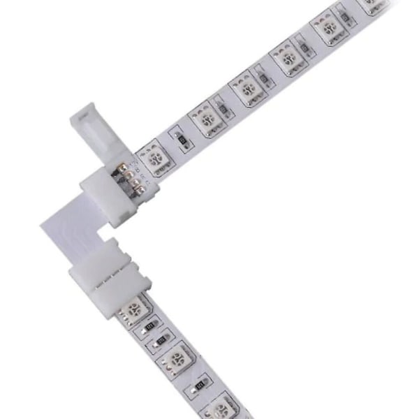 10 st 5050 10mm L-formade kontakter för RGB LED-remsa 90 graders hörnkontakter 4-stifts