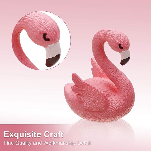 16 Styk Mini Flamingo Miniature Figurer Fe Haven Miniature Mos Landskab DIY Ornament Tilbehør (2 Stilarter), Kage Dekoration, Mikro Landskab