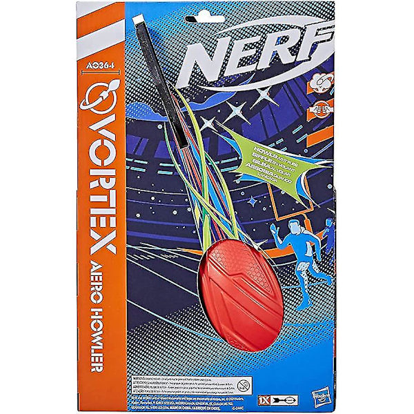 Vortex Aero Howler -vaahtopallo, Klassinen pitkän matkan jalkapallo, Lentoa optimoiva häntä, Vihlova ääni, Sisä- ja ulkoilmahauskaa