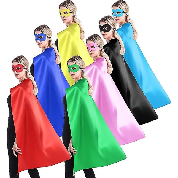 Vuxen superhjältekap och mask för man och kvinna - Halloween Vampyrkappor Party Dress Up Superhjältekostym