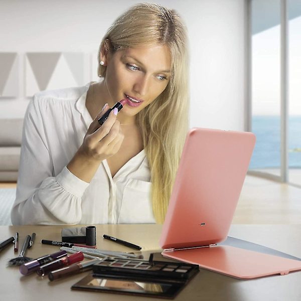 Rejsemakeup Spejl, Lys Genopladeligt Bærbar Kompakt Spejl, Perfekt Til Rejser