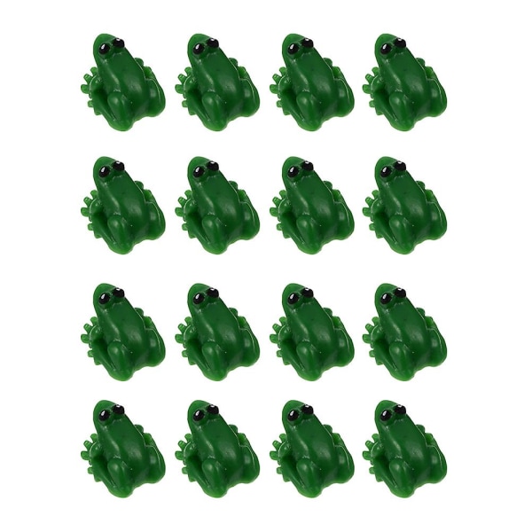 16 st Gröna glasprydnader Leksak Groda Rolig Groda Skulptur Små grodor Små plast Grodor Leksak