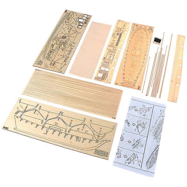 1:100 Halcon Seilbåtmodell i tre DIY Kit Skipmontering Dekorasjonsgave