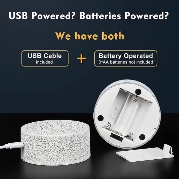 Natlys Skiftende USB Touch 3D Visuel Pære Lampe Børneværelse Dekoration Ferie Lys Julegave (Lama)