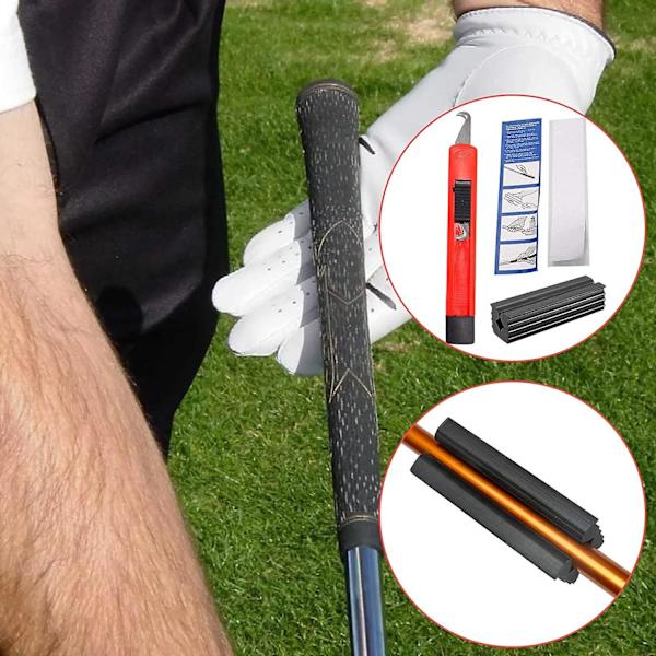 2 st Golfgrepp | Greppset för att byta grepp på golfklubbor, golfgreppsbytesset inkluderar grepptejp, krokblad, gummiframklämma