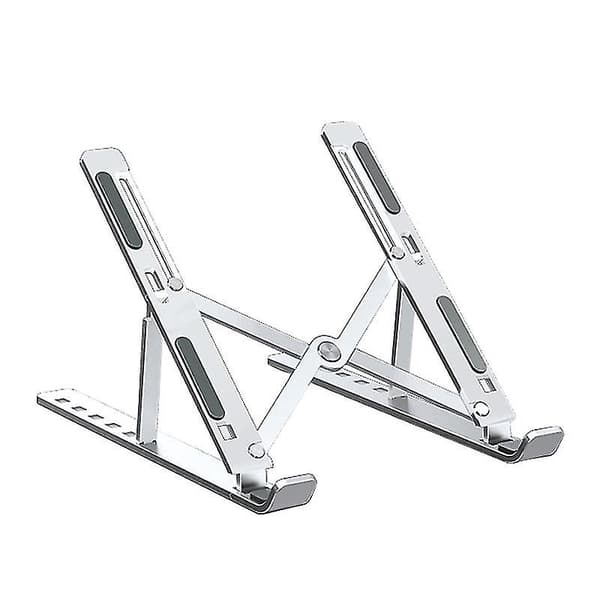 Bærbar computer stand, aluminium bærbar computer stand, højdejusterbar foldbar stand (sølv)