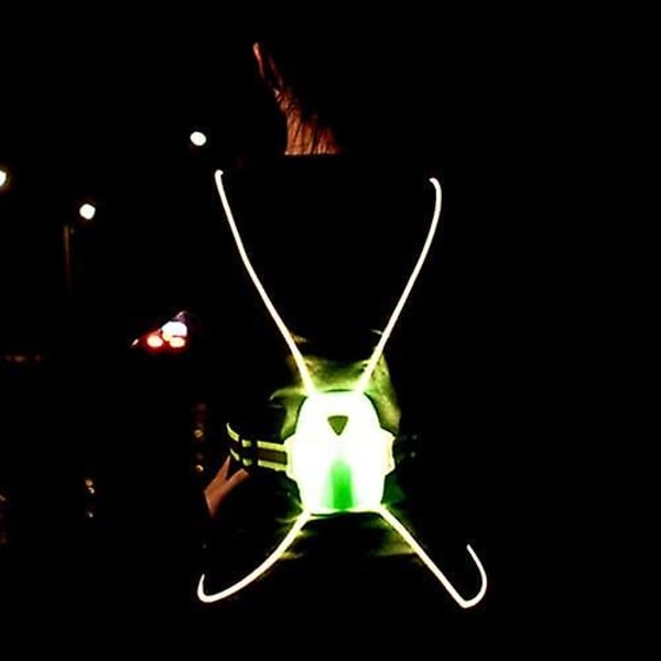 Reflekterende løbevest med forlygter, justerbare løbelys til løbere, jogger reflekterende
