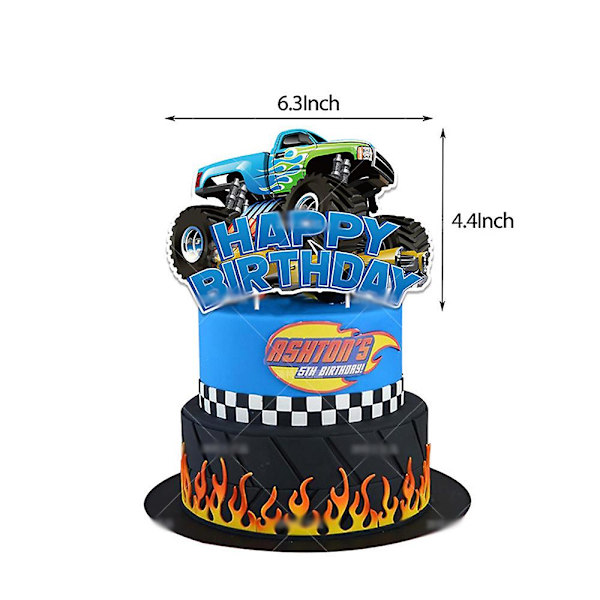 Monster Jam Maximum Game Tema Födelsedagsfest Dekoration Set Inkluderar Banner Ballonger Kits Tårta Cupcake Toppers