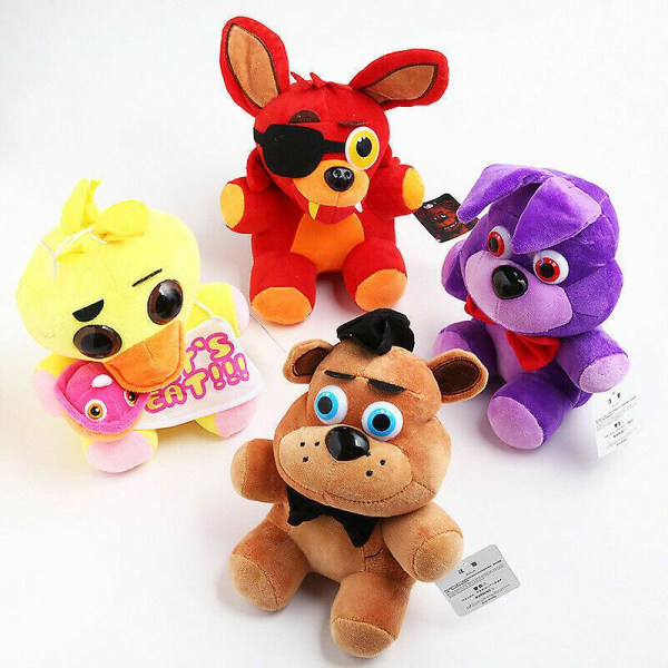 4-pack Fnaf Five Nights At Freddy's Plushie Plyschbjörn Foxy Barnfödelsedagspresenter Leksak