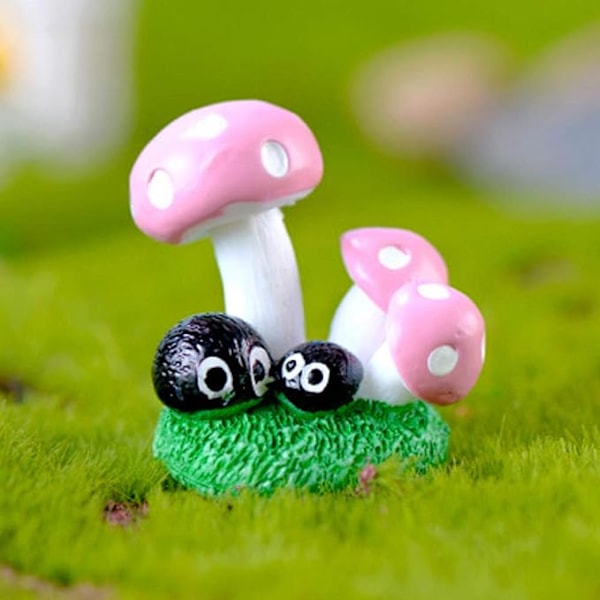 4 stk. Fe Havesvamp Figuriner Miniature Svampe Fe Havesvamp Hus Mikro Landskab Have Dekoration Dukkehus Hjem Indretning Plante Blomsterkrukker O