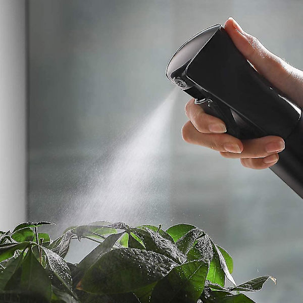 Tom sprayflaske for kontinuerlig fin tåke for å temme hår, frisyrer, planter, kjæledyr, rengjøring 500 ml (svart)