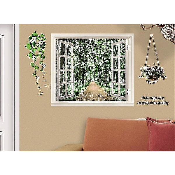 Standard Veggdekor 3d Vinduutsikt Avtakbar Pvc Veggdekor Landskap Dekal Dekor Mural Z22424