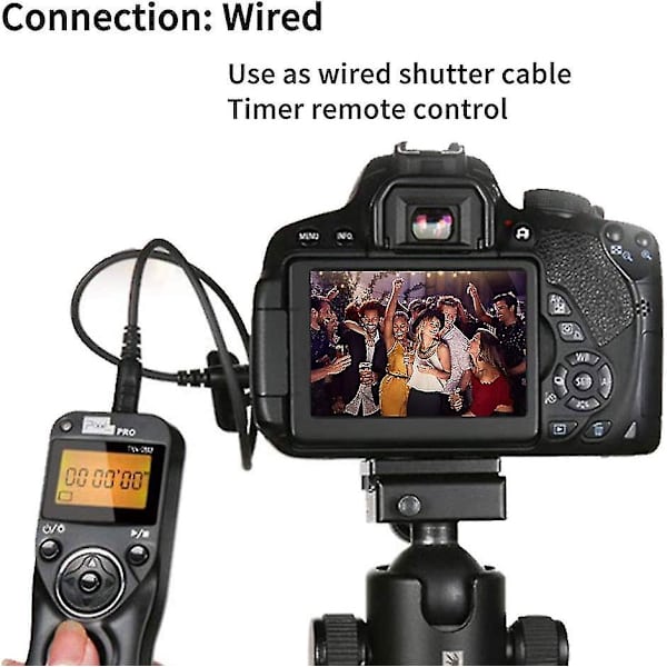 TW-283 DC2 Digital trådlös fjärrkontroll intervallometer kabelutlösare fjärrslutare med timer för Nikon-kameror