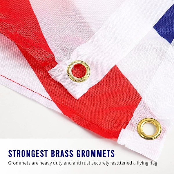 Livlig Union Jack Flag med Øjer, UV-Fade Resistent Britiske Flag til Gadeoptog, Storbritannien UK Flag Kongens Kroning Dec