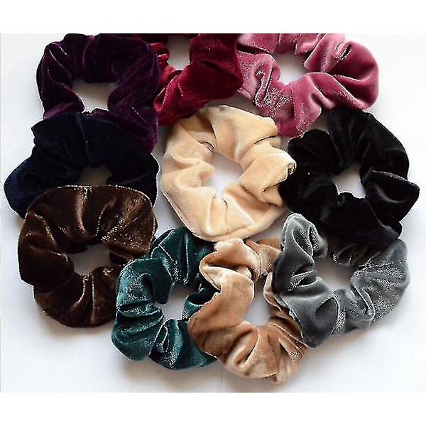 Damernas Vinter Sammets Scrunchies Hårsnoddar, blå