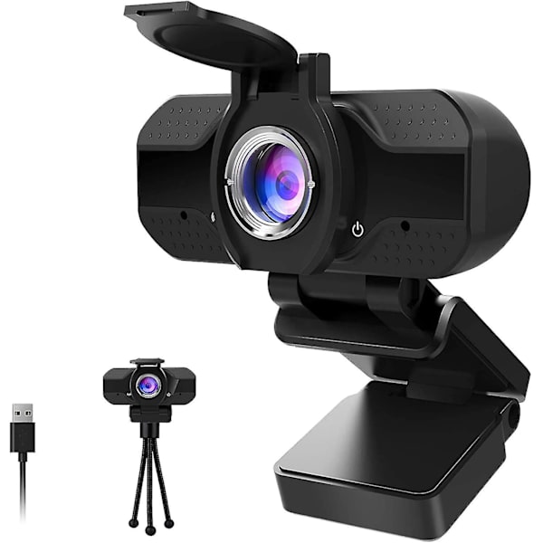1080p Webkamera Mikrofonilla Ja Tietosuojakannella, Sopii Tietokoneelle, Kannettavalle Videopuheluiden Nauhoitukseen, Kokouksiin, Plug And Play