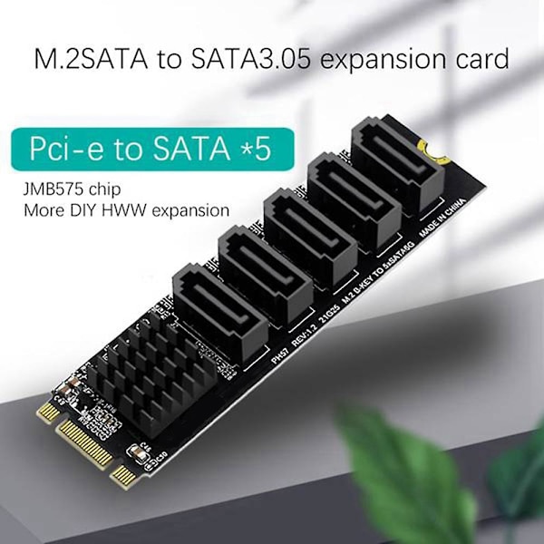 M.2 SATA till SATA 3 5-Port +M.2 NGFF Enstaka Strömförsörjning Bar Board Konvertering till SATA 2.5-Port Sata