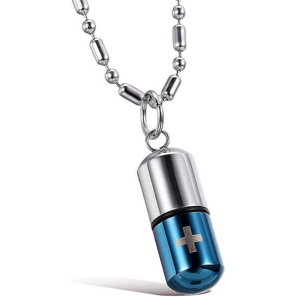 Smycken Rostfritt stål Sos Capsule Emergency Capsule Hänge med kedja Halsband för kvinnor
