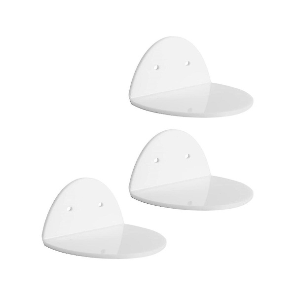 Akryl Flytande Vägghyllor Set 3 För Säkerhetskameror, Babymonitorer, Högtalare, Universal Liten Vägghylla, Vit