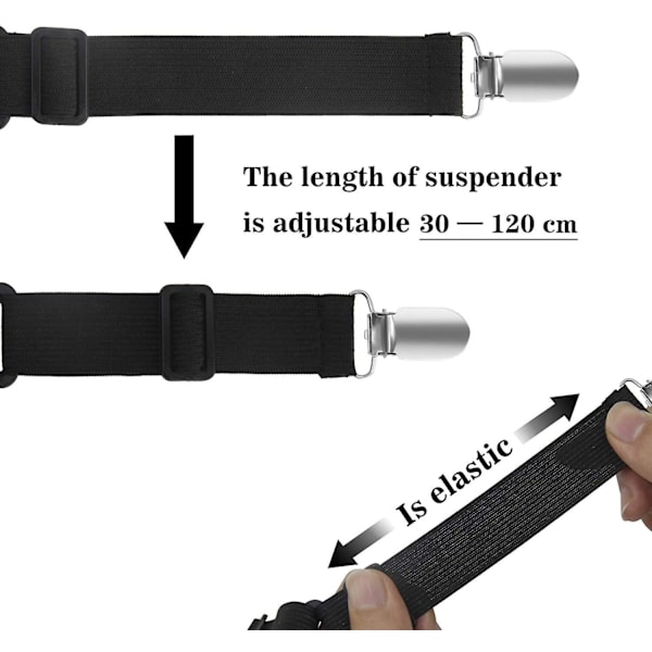 8 stk (30 cm til 120 cm) Justerbare Spændebånd til Lagen, Justerbare Spændebånd, Passer til Alle Senge og Madrasser, Sort