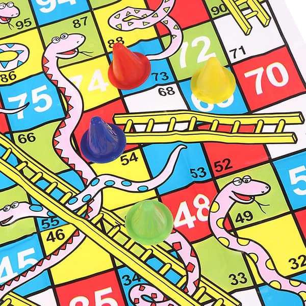 Plast Flygschackspel med Orm Stege för Barn Bärbar Brädspel Party Spel