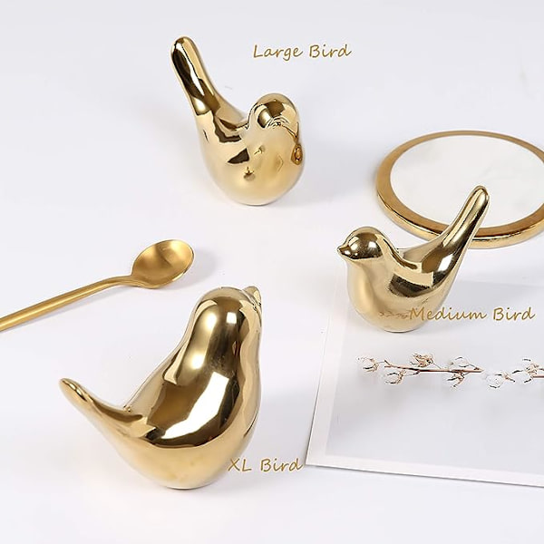 Små fågelstatyer i guld, modern stil, dekorativa prydnadsföremål för vardagsrum, sovrum, kontorsbord, skåp