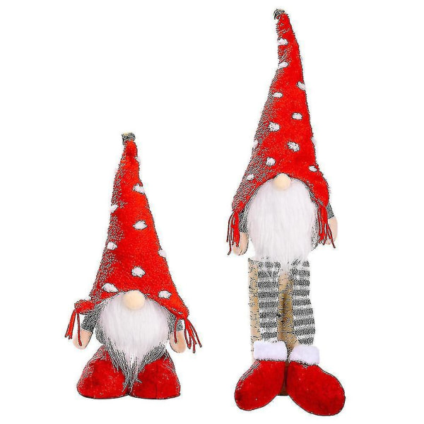 Jule Langbenet Nisse Gnome Plys Dukke Ornament Jule Elf Legetøj-a