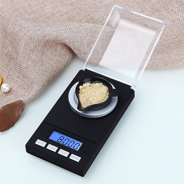 50 g / 0,001 g digital milligram lommevekt Pro smykker Lab Carat pulvervekt med LCD-skjerm
