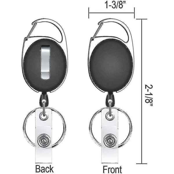 6-pakks Utvidbar Nøkkelring, Inntrekkbar Badgeholder Nøkkelrull, Nøkkelbrikke Lanyard Utvidbar For ID-kort Holder, Kort Holder, Nøkkelkort