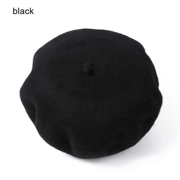 Nytt barneullberet mor og barn malerhatt høst og vinter ensfarget lue black