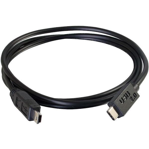 88854 1m Usb 2.0 Usb Type C Til Usb Mini B Kabel M/m - Usb C Kabel Sort - Usb Kabel - Mini-usb Type B (m) Til Usb-c (m) - Usb 2.0 -