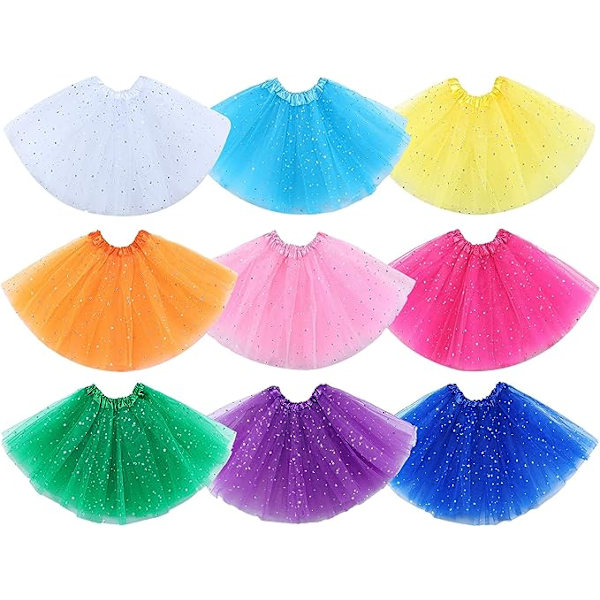 9 st flickor balett tutu förtjockad småbarn tutu regnbåge tutu prinsessa tutu klänning tutu födelsedagsfest halloween kostym
