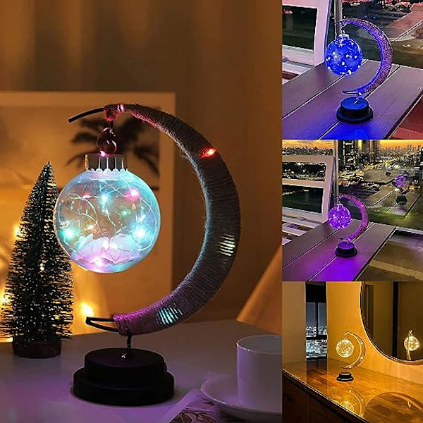 Terrassedekor LED-lys Måneformet dekorativt batteridrevet Måne-stjerne nattlys for hjemmet LED-lys Innovative for sengen