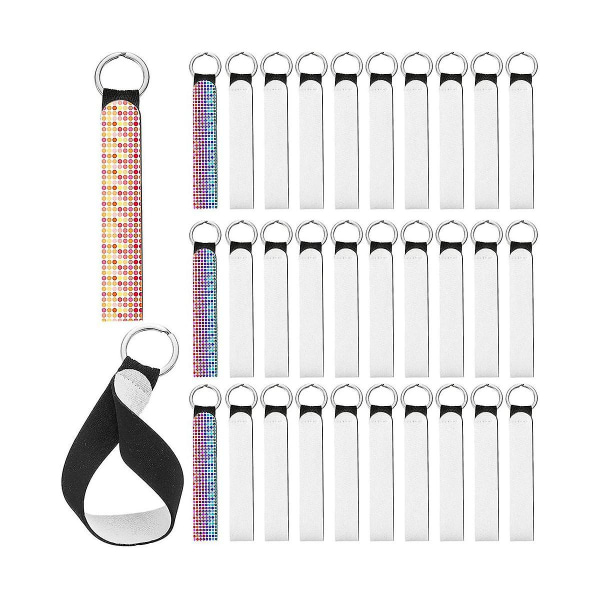 40 stk. Sublimering nøglering blanks neopren håndledsrem nøglering Diy nøglering håndleds snor nøglering H