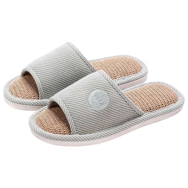 Herr Dam Linnetofflor Halkskydd Andas Skor Bekväma Bomull Hampa Flats Casual Hem Sovrumtofflor Coffee 36-37