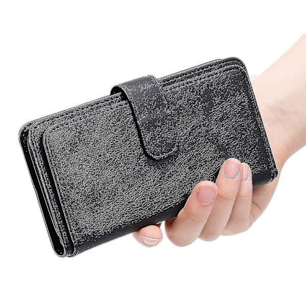 Motorola Moto G 5g Plus Etui Retro Læderpung Flip Magnetisk Dæksel 10 Kortlommer - Sort